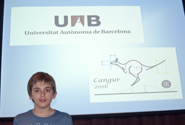 L'alumne Jordi Juanchich, de 1r d'ESO, premiat a les Proves Cangur 2016